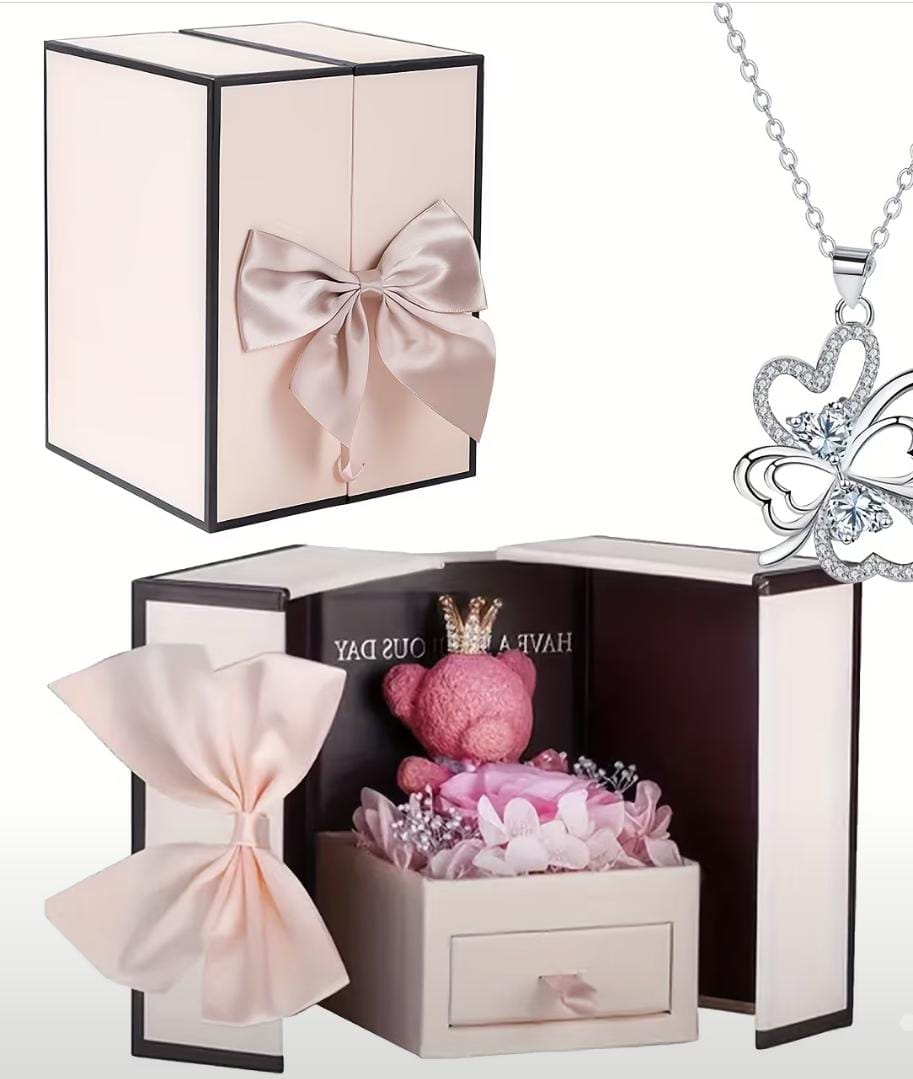 Osito Joyero sorpresa de rosa